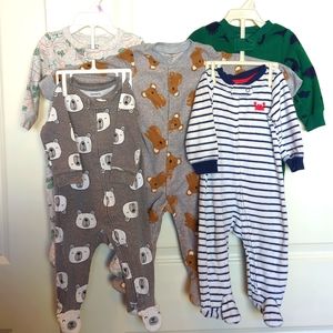 5 Carter's Footies - 9 months